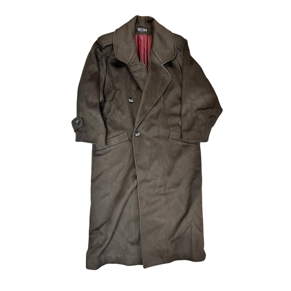 Vintage Steve by Searle‎ Long Maxi Wool Black Lined Coat Size 12